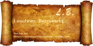 Leschner Bernadett névjegykártya